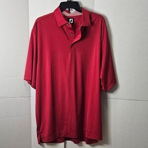 Men's FootJoy Golf Polo with Titleist Logo on Arm - Red - X-Large - Gently Used